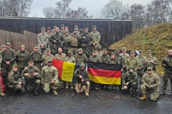 U.S. military police attempt Norwegian sharpshooter badge