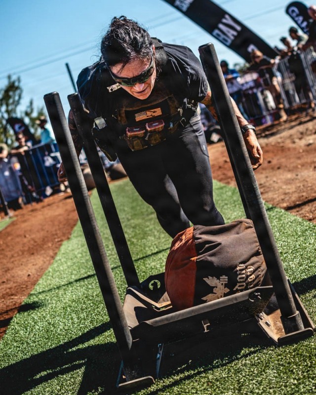 Lt. Col. Lauren Sharpless competes in The Tactical Games National Championship 2025 at the Reveille Peak Ranch in Burnet, TX from November 14-16. Photo courtesy of The Tactical Games.