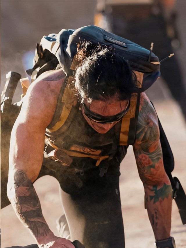 Lt. Col. Lauren Sharpless competes in The Tactical Games National Championship 2025 at the Reveille Peak Ranch in Burnet, TX from November 14-16. Photo courtesy of The Tactical Games.