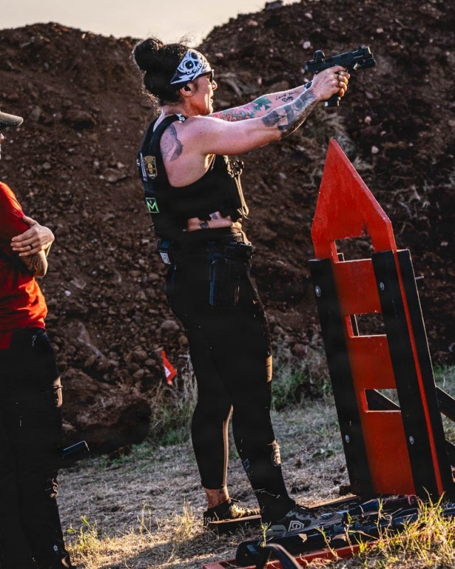 Lt. Col. Lauren Sharpless competes in The Tactical Games National Championship 2025 at the Reveille Peak Ranch in Burnet, TX from November 14-16. Photo courtesy of The Tactical Games.
