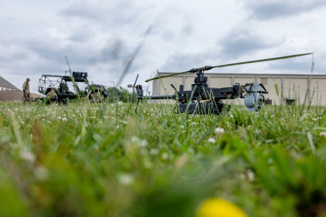 U.S. Army Sgt. Matthew Talty and Cpt. Timothy Naudet, both assigned to the 101st Airborne Division (Air Assault), train with the new Anduril Ghost-X Medium Range Reconnaissance (MRR) Small Uncrewed Aerial System (SUAS) at Fort Campbell, Ky., May...