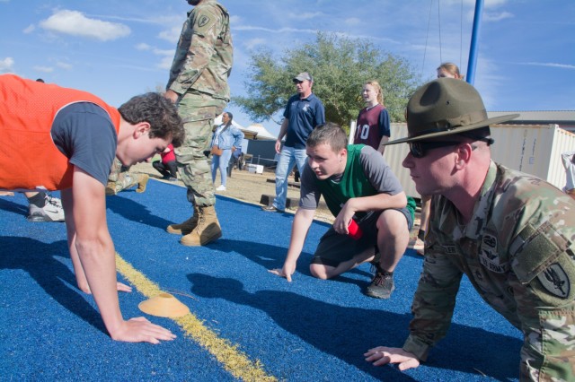 “I’ll do it with you!” Some of the challenges were quite difficult, and the NCOs running the events were ready with words of encouragement.