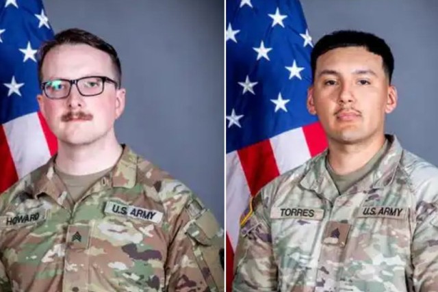 Army Sgts. William Howard, left, and Edgar Torres Tovar died Dec. 13, 2025, in Palmyra, Syria, from injuries sustained while engaging with hostile forces during a deployment in support of Operation Inherent Resolve. They were both assigned to 1st...
