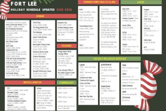 Fort Lee holiday hours updated