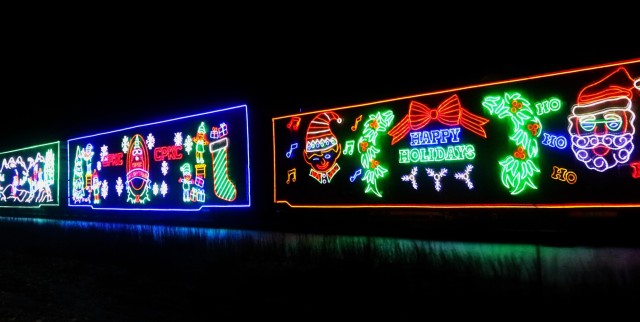 The 2025 Canadian Pacific Holiday Train rolls through Fort McCoy, Wis., on Dec. 11, 2025, on its way from Tomah to Sparta, Wis. The 2025 CPKC Holiday Train toured Canada and the U.S. Nov. 19 through Dec. 21, 2025, raising money, food and awareness...