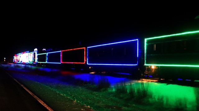 The 2025 Canadian Pacific Holiday Train rolls through Fort McCoy, Wis., on Dec. 11, 2025, on its way from Tomah to Sparta, Wis. The 2025 CPKC Holiday Train toured Canada and the U.S. Nov. 19 through Dec. 21, 2025, raising money, food and awareness...
