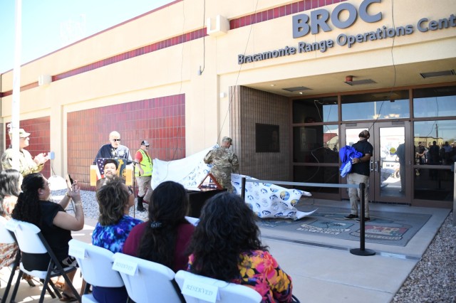 Bracamonte Range Operations Center sign unveling