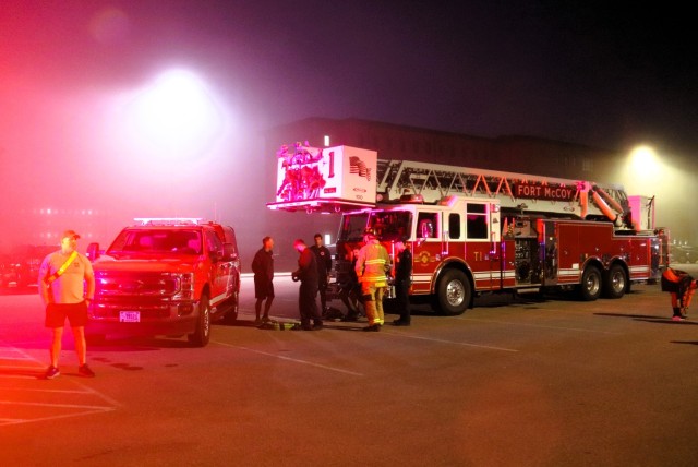 Fort McCoy community members participate in the 2025 Fort McCoy 9/11 Memorial Run and Stair Climb on Sept. 11, 2025, at Fort McCoy, Wis. Dozens of Soldiers, veterans, workforce members, family members, Wisconsin Challenge Academy cadets, and...