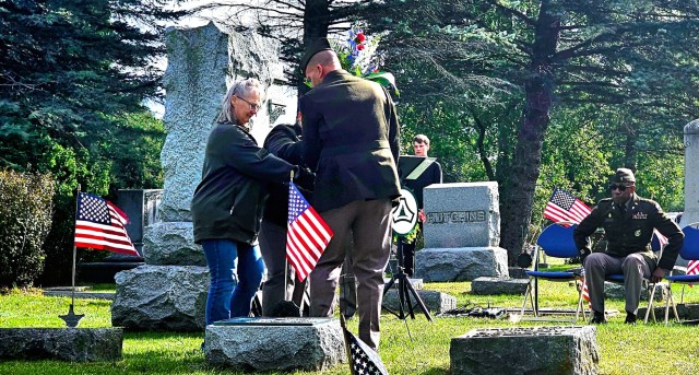 U.S. Army leaders from Fort McCoy, Wis., as well as community members and leaders participate in the Maj. Gen. Robert Bruce McCoy Remembrance Ceremony on Sept. 5, 2025, in Sparta, Wis. The event was held at Woodlawn Cemetery in Sparta with McCoy...
