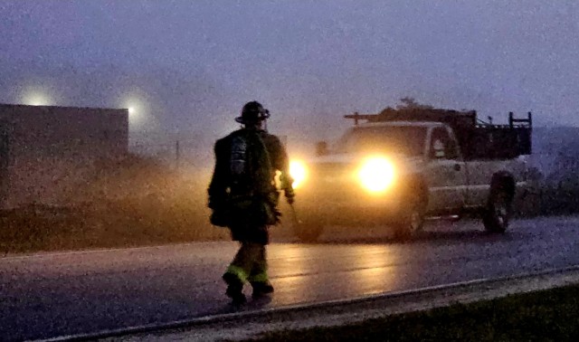 A firefighter with the Fort McCoy Directorate of Emergency Services Fire Department, Brandon Perron, participates in a 9/11 Memorial Run & Stair Climb hosted on Fort McCoy, Wis., on Sept. 11, 2025. The run is in honor of 2,975 civilians, Soldiers,...