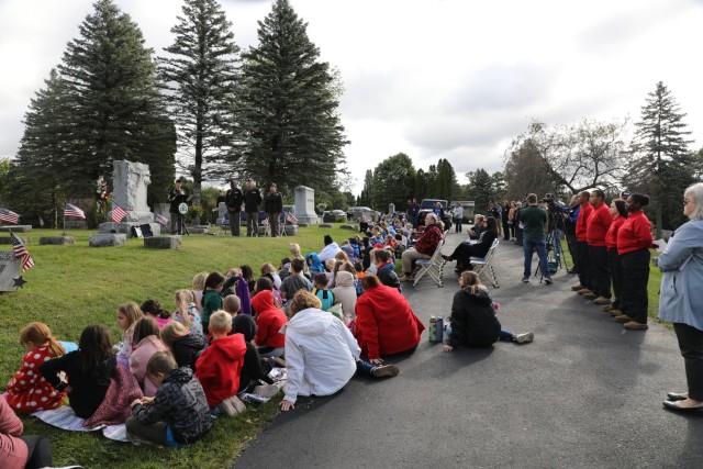 U.S. Army leaders from Fort McCoy, Wis., as well as community members and leaders participate in the Maj. Gen. Robert Bruce McCoy Remembrance Ceremony on Sept. 5, 2025, in Sparta, Wis. The event was held at Woodlawn Cemetery in Sparta with McCoy...