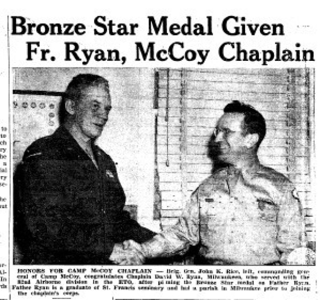 This is a news clip from the Sept. 21, 1945, edition of The Real McCoy newspaper at Fort McCoy, Wis. Throughout its history, beginning in 1909, Fort McCoy, and as Camp McCoy before that, has been a home for all types of Total Force training for...