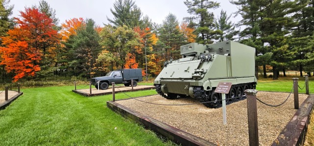 A scene of Equipment Park is shown with fall colors Oct. 15, 2025, at Fort McCoy, Wis. Equipment Park is inside the installation’s historic Commemorative Area. The Equipment Park is an outdoor display of historic and present-day equipment...