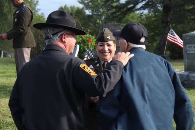 U.S. Army leaders from Fort McCoy, Wis., as well as community members and leaders participate in the Maj. Gen. Robert Bruce McCoy Remembrance Ceremony on Sept. 5, 2025, in Sparta, Wis. The event was held at Woodlawn Cemetery in Sparta with McCoy...