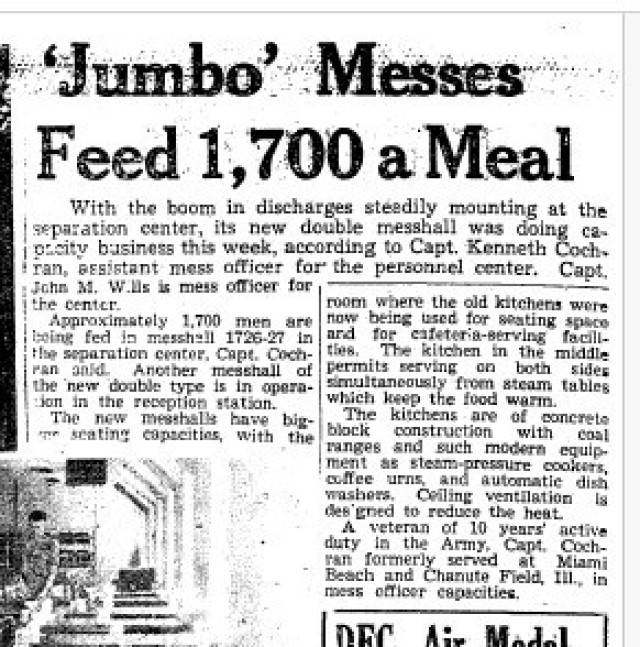 This is a news clip from the Sept. 7, 1945, edition of The Real McCoy newspaper at Fort McCoy, Wis. Throughout its history, beginning in 1909, Fort McCoy, and as Camp McCoy before that, has been a home for all types of Total Force training for all...
