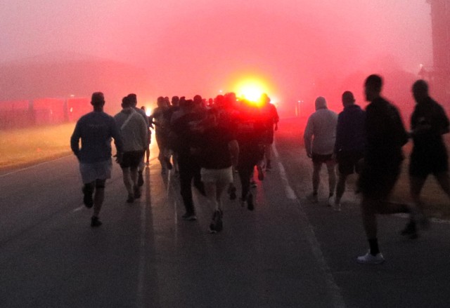Fort McCoy community members participate in the 2025 Fort McCoy 9/11 Memorial Run and Stair Climb on Sept. 11, 2025, at Fort McCoy, Wis. Dozens of Soldiers, veterans, workforce members, family members, Wisconsin Challenge Academy cadets, and...