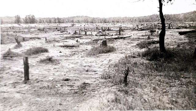 Soldiers with the 304th Infantry complete a bayonet drill demonstration for the public at Camp McCoy, Wis., in 1944. It's among a set of donated photos that were donated to the Fort McCoy History Center that are a series of training...