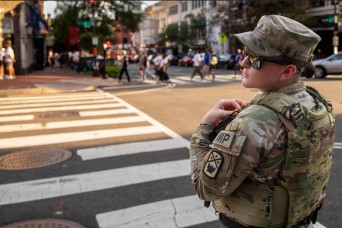 Guardsmen Keep District Safe While Patrolling in Public Eye