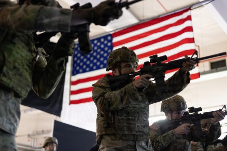 U.S. Army Sgt. Caleb Flynn, a medic assigned to Army Health Clinic - Vicenza, fires an M4 carbine during a weapon familiarization training led by U.S. Army Southern European Task Force, Africa (SETAF-AF) at Caserma Del Din, Vicenza, Italy, Jan. 7,...