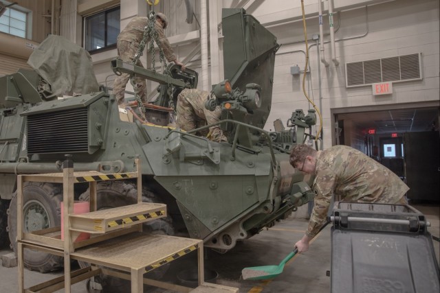 35th MST-S Soldiers Conduct Sustainment Maintenance on M1126 Stryker