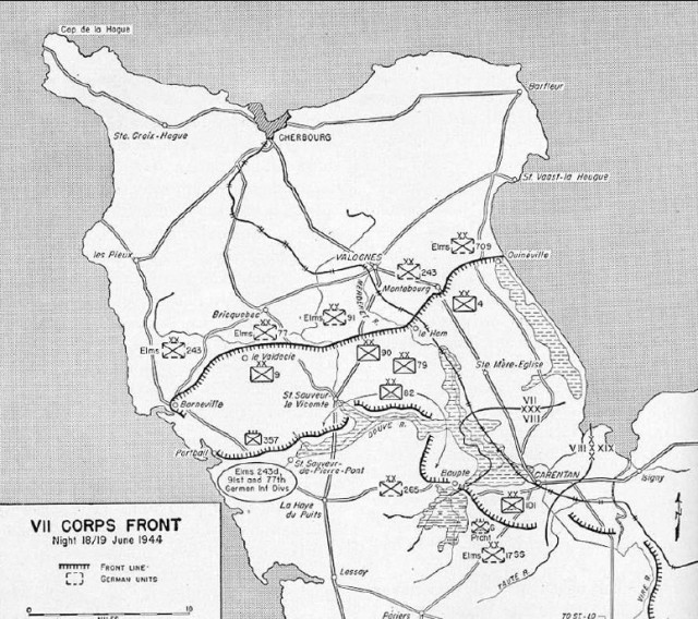 Figure 1. Operations on the Cotentin Peninsula