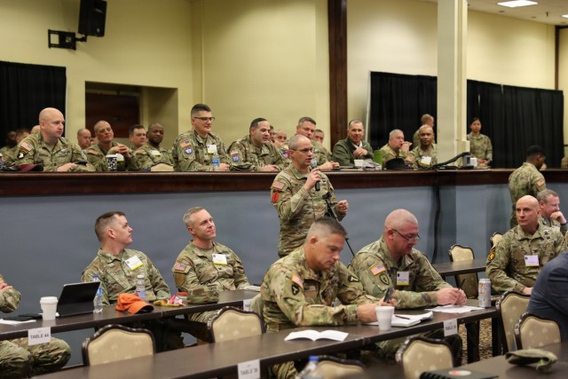 Col. Roger Waleski, commander of Army Special Operations Aviation Command, participates in the Aviation Senior Leader Forum at Fort Rucker, Ala., Jan. 28, 2026. (U.S. Army photo by Kelly Morris)
