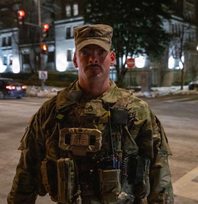 Indiana National Guardsmen Patrol DC