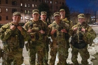 Indiana Guard Soldiers Render Aid to Pedestrian Struck by Car