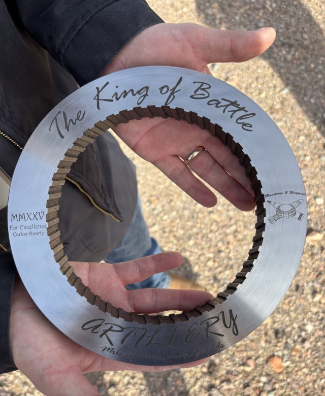 Each tube says “King of Battle” because artillery is king of battle explained senior test officer Richard Bloomfield. “Across the bottom it’s inscribed, mils, meters and second because those are the three most important things to an...