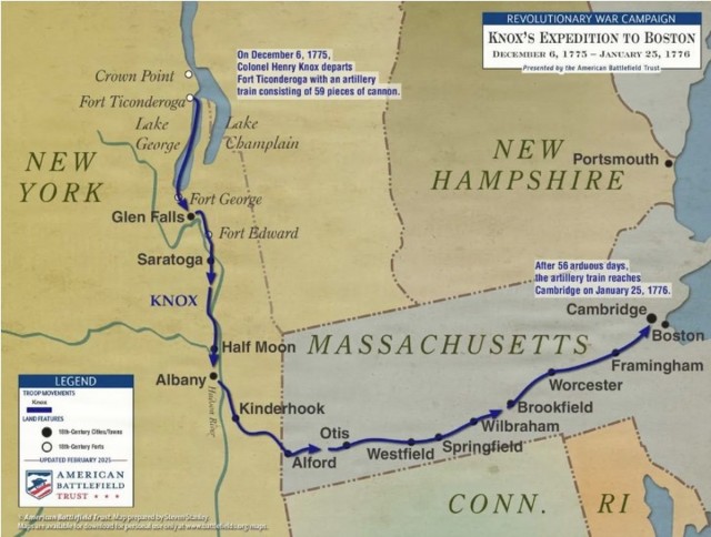 Map of noble train of artillery