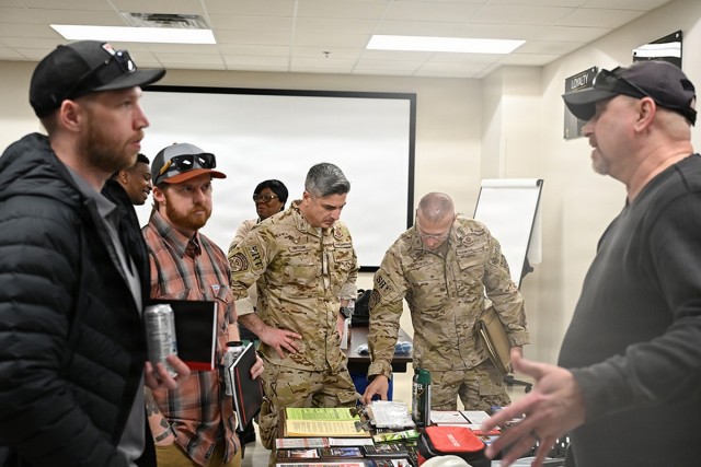 Safety Officer Thomas Grejda briefs vital details of potential installation hazards at the Fort A.P. Hill Annual Training Conference