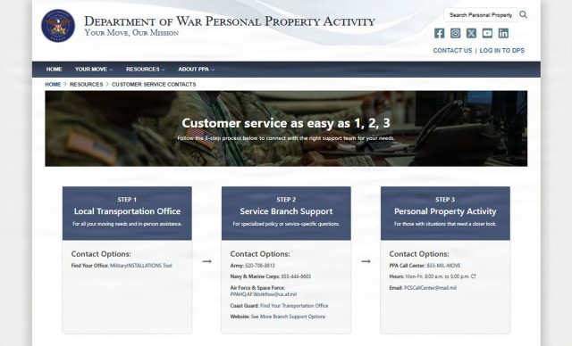 Department of War Personal Property Activity Launches Official Website