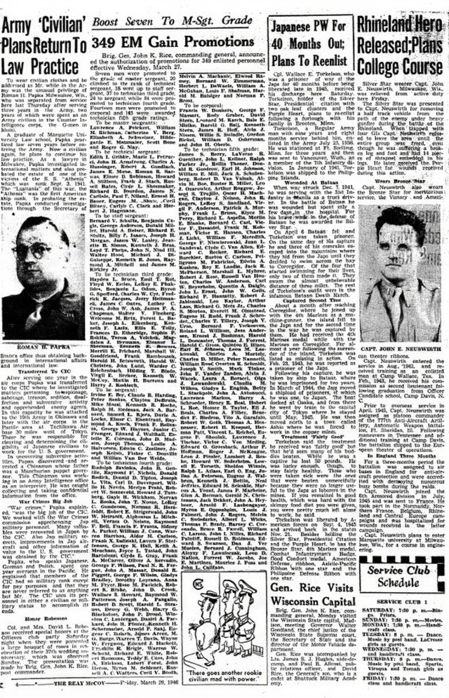 This Month in Fort McCoy History  — March