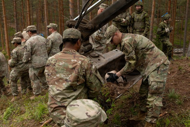 U.S. Army, Estonian Defence Forces support restoration of historic Seitsmãgi Camp during exercise Spring Storm