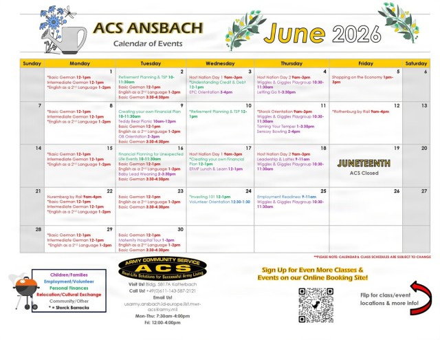 ACS calendar - June 2026