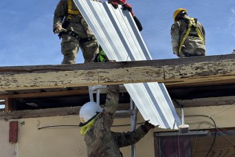 Soldiers Help Saipan Rebuild One Roof at a Time After Super Typhoon Sinlaku
