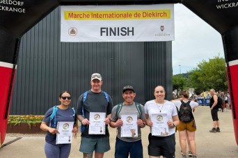 U.S. Army Medical Department Activity Bavaria Soldiers take part in 57th International March of Diekirch