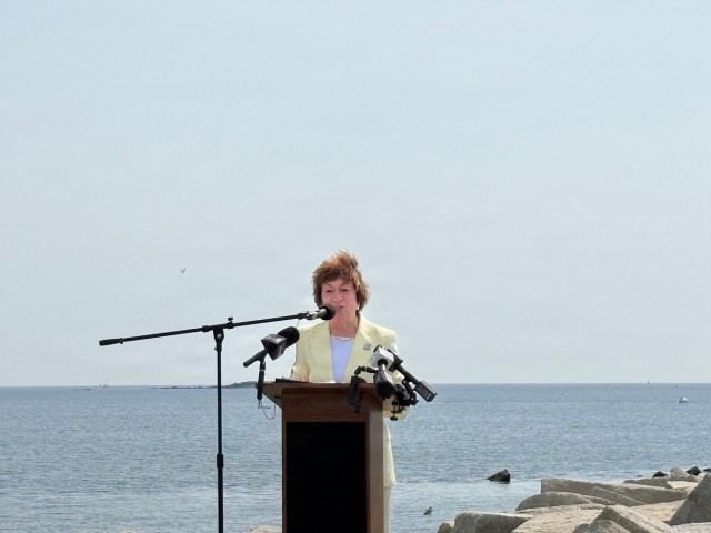 Camp Ellis Jetty Repair press event