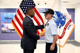 Vietnam Vet receives his Purple Heart at the Pentagon after 57 Years