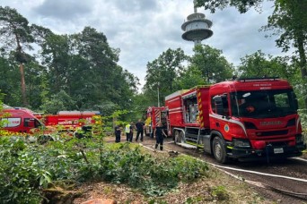 USAG Rheinland-Pfalz firefighters battle wildland blaze near Baumholder