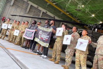 Atlanta Falcons players touch down in Japan for USO visit to Camp Zama