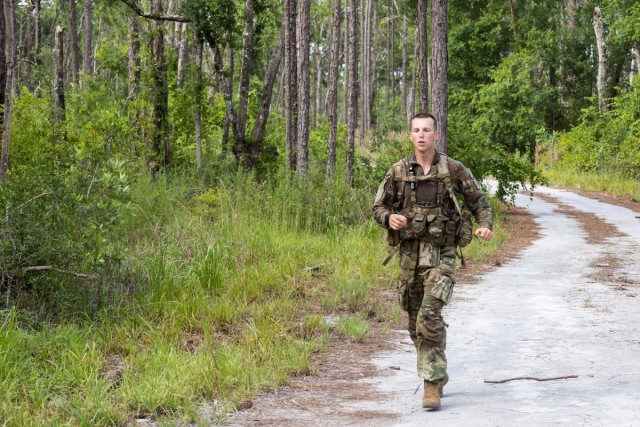 Utah Guardsman performs land navigation during Army National Guard 2026 Best Warrior Competition